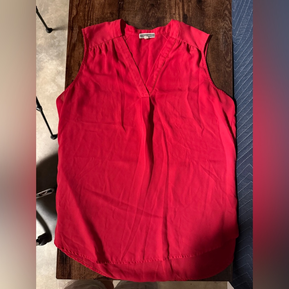 Sleeveless V-Neck Women’s Top in Bright Red